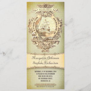 vieilles invitations de mariage nautique vintage