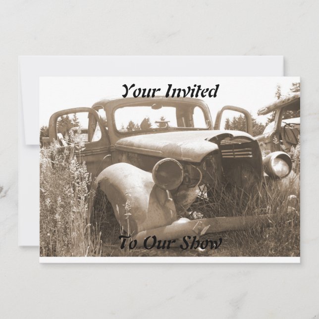 Vieilles invitations de voiture pour le Car Show (Devant)