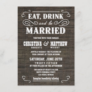 Vieilles invitations en bois rustiques