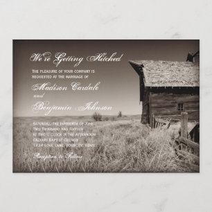 Vieilles invitations rustiques de mariage
