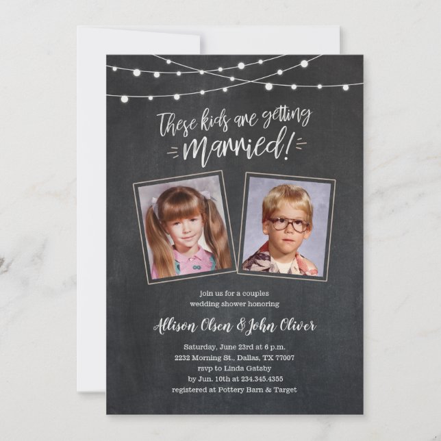 Vieilles photos Couples Invitations Wedding shower (Devant)
