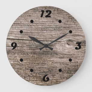 Vieilles planches en bois grande horloge
