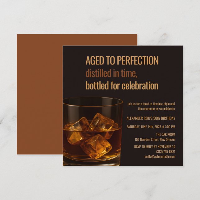 Vieilli à la perfection | Anniversaire Whisky (Devant / Derrière)