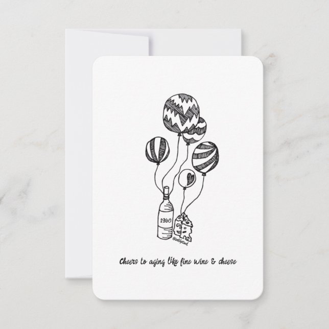 Vieillir comme du vin fin - Carte d'anniversaire p (Devant)