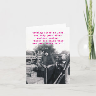 Vieillir, Pièces corporelles Carte d'anniversaire