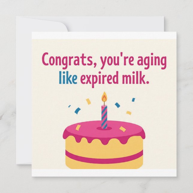 Vieillissement comme carte d'anniversaire de lait  (Devant)
