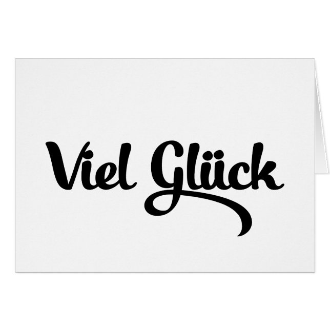 Viel Glück | Bonne chance Carte de langue allemand (Devant horizontal)