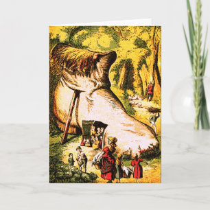 Vielle femme qui a vécu dans une carte de voeux de