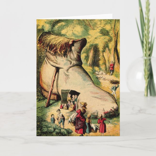 Vielle femme qui vit dans une chaussure, carte de  (Devant)