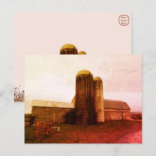 Vielle grange : Carte postale de deuil de la Lune 