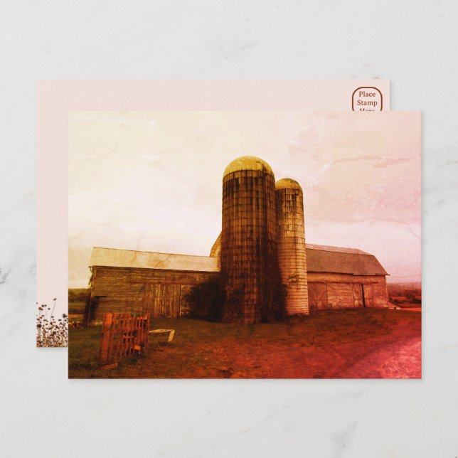 Vielle grange : Carte postale de deuil de la Lune  (Devant / Derrière)