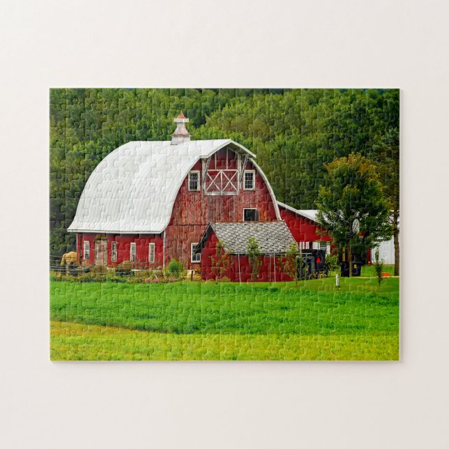 Vielle grange Wisconsin. Jigsaw Puzzle (Horizontal)