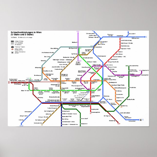 Vienna tube map Poster (Devant)