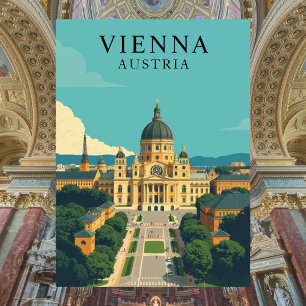 Vienne, Autriche Carte Postale d'Art de Voyage Vin
