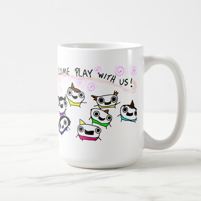 "Viennent le jeu avec nous" tasse (Droite)