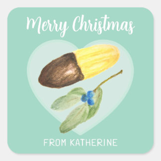 Viennese Fingers Biscuit Christmas Square Sticker