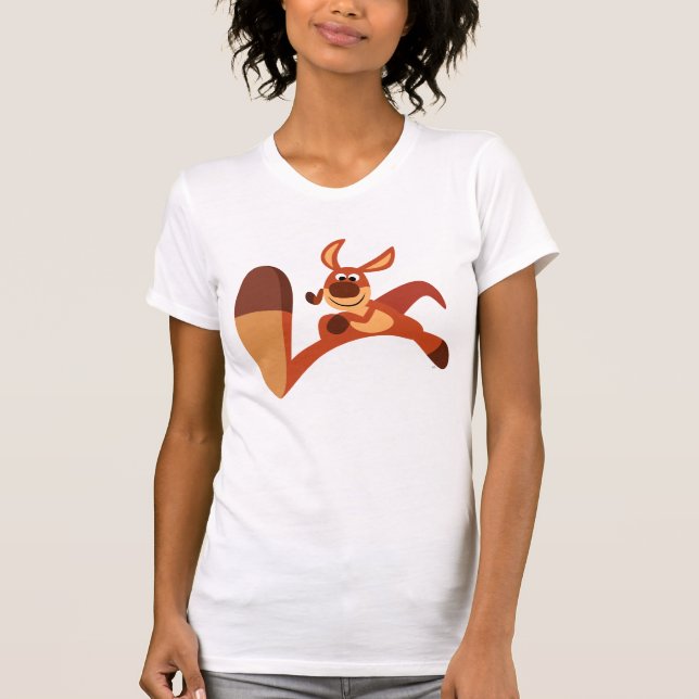 "Viens ! !" T-shirt femme Kangaroo caricature mign (Devant)