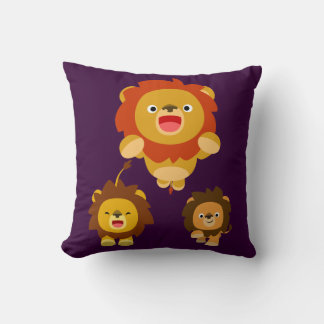 'Viens ! ' Trois mignons Coussin de Lions Cartoon