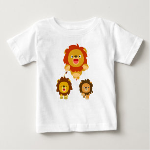 'Viens ! ! ' Trois mignons T-shirt Lions Cartoon B
