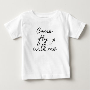 "Viens voler avec moi" Mini T-shirt bébé minimalis