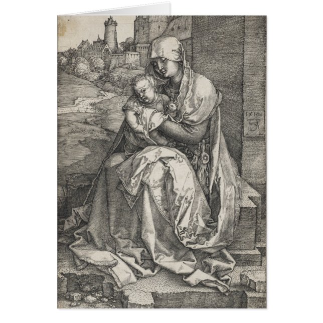 Vierge assise par un mur par Albrecht Durer (Devant)