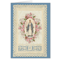 Vierge catholique Marie Dentelle florale religieus