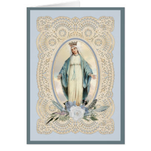 Vierge Catholique Marie Poème Religieux Roses