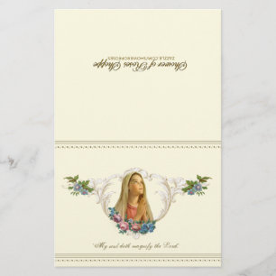 Vierge Catholique Marie Vintage Religieuse Florale
