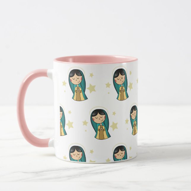 Vierge de Guadalupe Cartoon Café Mug (Gauche)