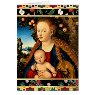 Vierge et enfant Apple TVintage Art Christmas Card