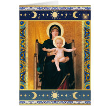 Vierge et enfant par W. Bouguereau Carte Noël