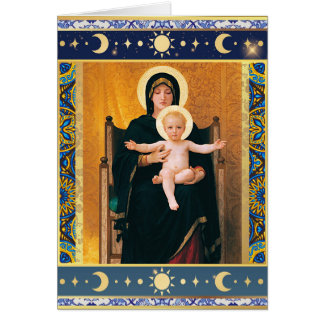 Vierge et enfant par W. Bouguereau Carte Noël