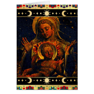Vierge et enfant par William Blake Carte de Noël