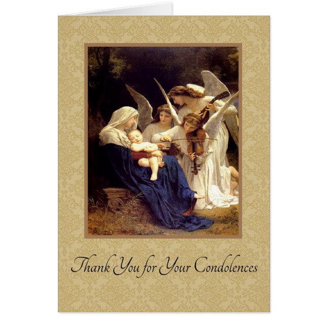 Vierge Marie Anges Catholique Remerciement Condolé (Devant)