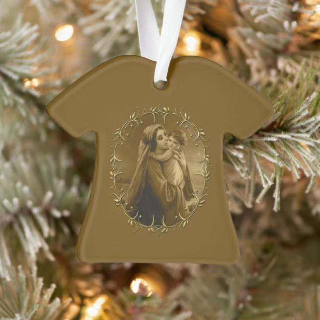 Vierge Marie avec Enfant Jésus, Gold Border Design (Arbre)