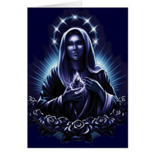 Vierge Marie béni par fleur pourpre
