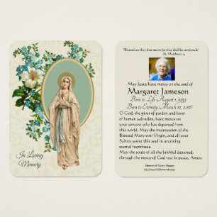 Vierge Marie Catholicisme Funéraire Carte Sainte