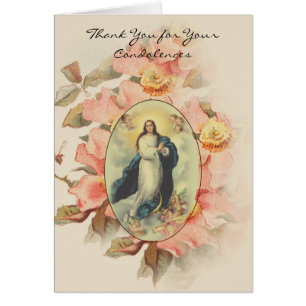 Vierge Marie  Catholique Remerciement pour Condolé