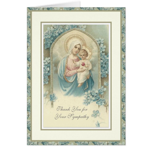 Vierge Marie  Condoléances funéraires religieuses (Devant)