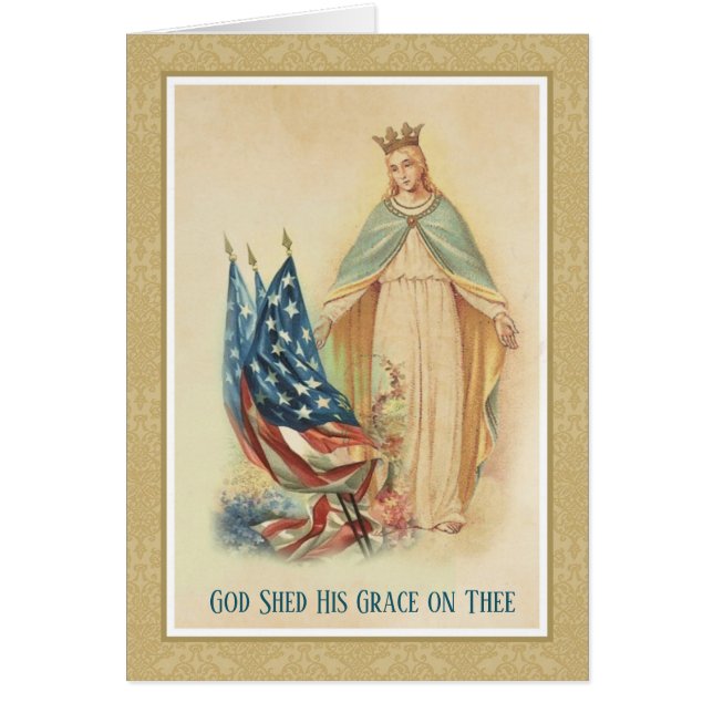 Vierge Marie Drapeau Américain (Devant)