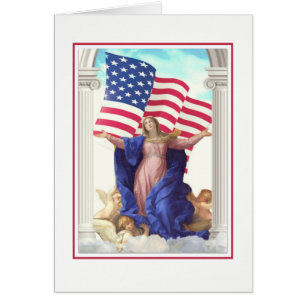VIERGE MARIE DRAPEAU AMÉRICAIN DES ETATS-UNIS
