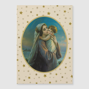Vierge Marie et Enfant Jésus sur fond étoilé