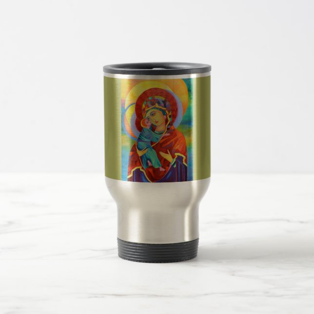 Vierge Marie et enfant Notre Dame Voyage Mug (Centre)