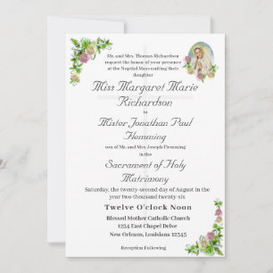 Vierge Marie Faire-part de mariage catholique