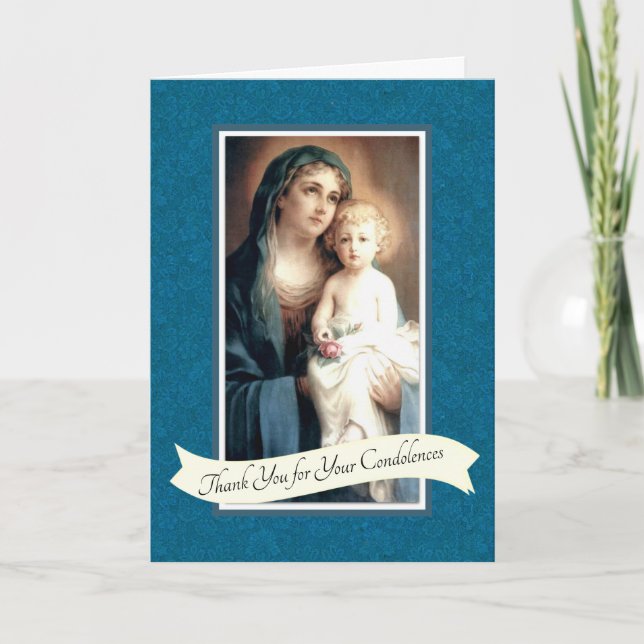 Vierge Marie Jésus  Catholique Condoléances Merci (Devant)