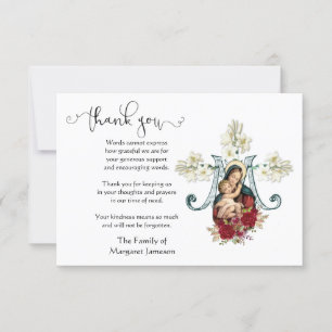 Vierge Marie Jésus Merci religieux Condolence