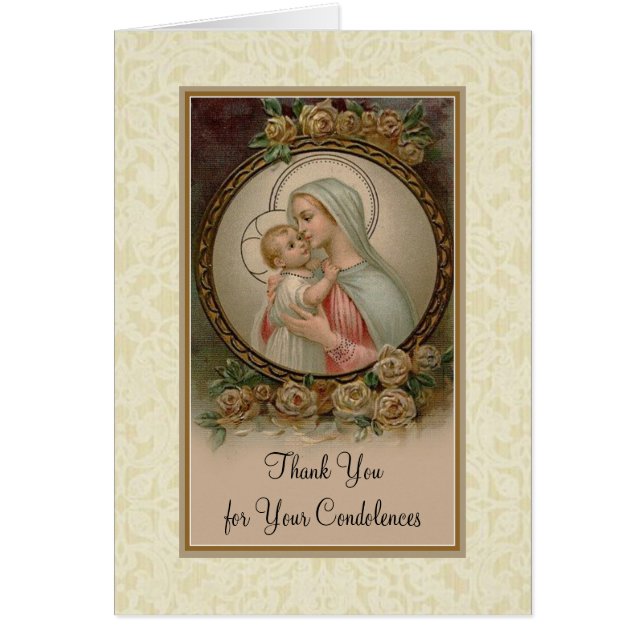 Vierge Marie  Remerciement de condoléances catholi (Devant)