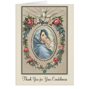 Vierge Marie  Remerciement de condoléances catholi