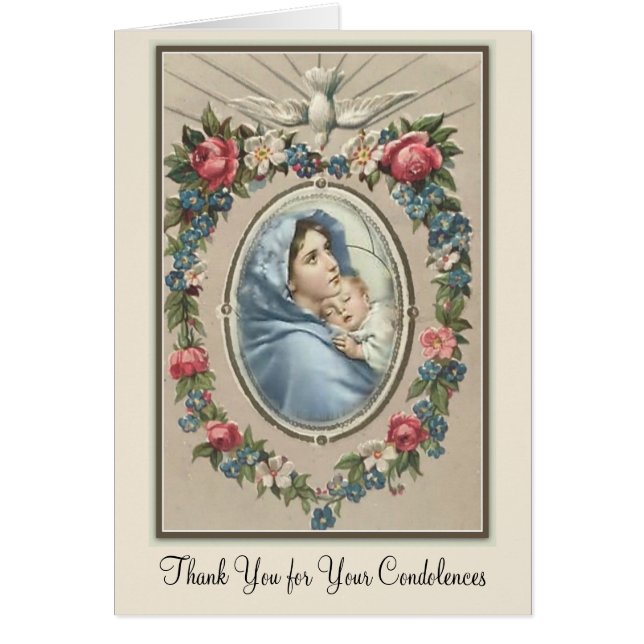 Vierge Marie  Remerciement de condoléances catholi (Devant)
