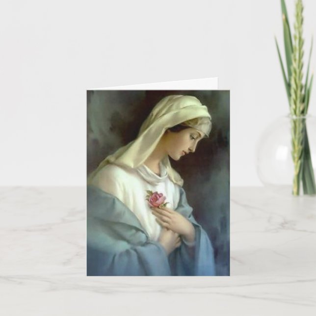 Vierge Marie Rose Condolence catholique Merci (Devant)